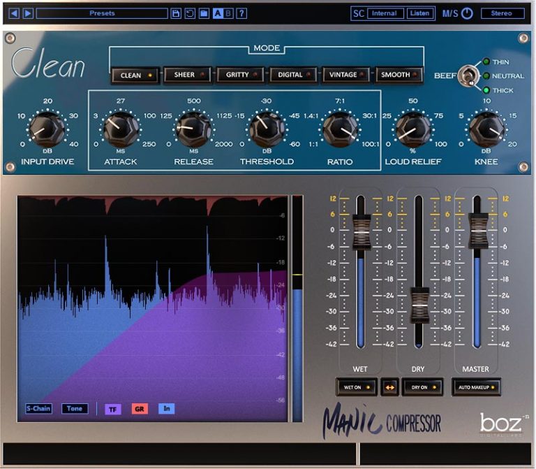 Boz Digital Labs – Manic Compressor v1.1.2v1.1.3 VST, VST3, RTAS, AAX, AU WiN.OSX x86 x64