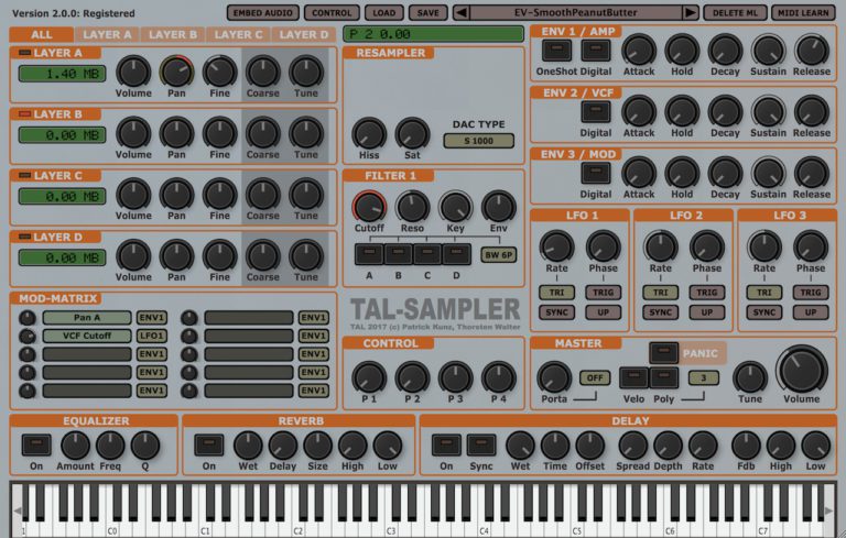 Togu Audio Line – TAL-Sampler 3.2.7 VSTi, AAX, AUi WIN.OSX.LINUX x86 x64