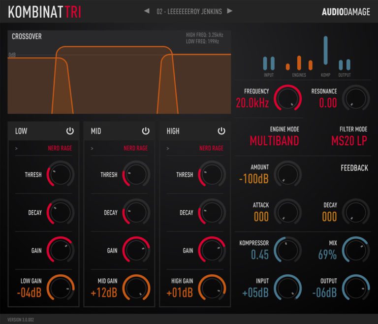 Audio Damage – AD037 Kombinat Tri 3.0.4 VST, VST3, AAX, AU WIN.OSX.LINUX x64