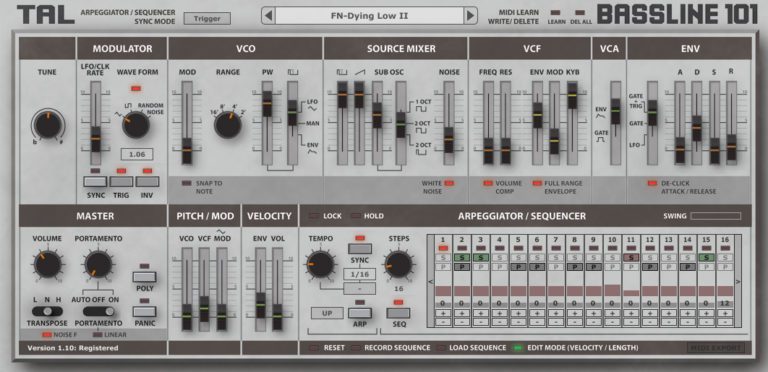 Togu Audio Line – TAL-BassLine-101 v3.2.0 VSTi, AAX, AU WIN.OSX x64