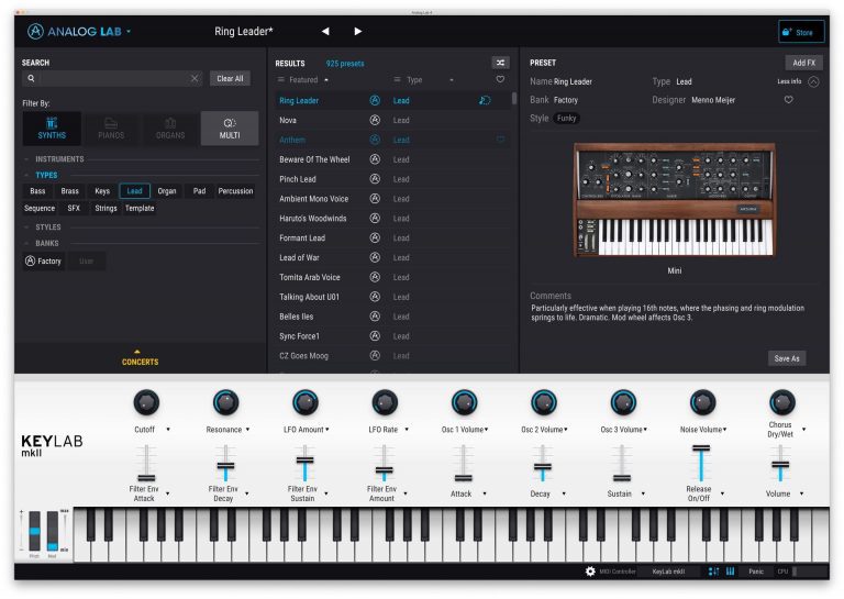 Arturia – Analog Lab 4.2.3.3897 WIN.OSX STANDALONE, VSTi, VSTi3, AAX, AUi x64