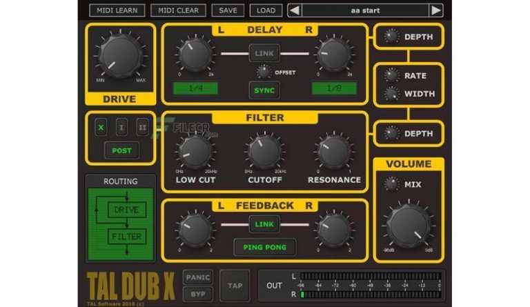 Togu Audio Line – TAL-Dub-X 1.6.0 VST, VST3, AAX, AU WIN.OSX.LINUX