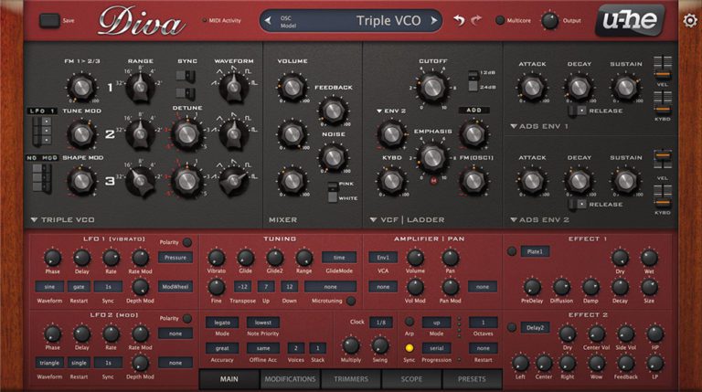 Heckmann Audio – u-he Diva v1.4.6 VST, VST3, AAX, CLAP, AU WIN.OSX x86 x64