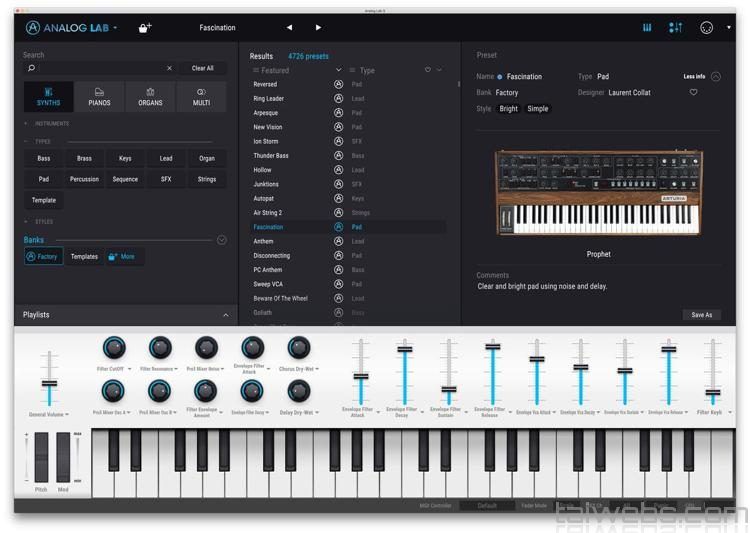 Arturia – Analog Lab V Pro v5.10.1 VST, VST3, AAX, SAL x64