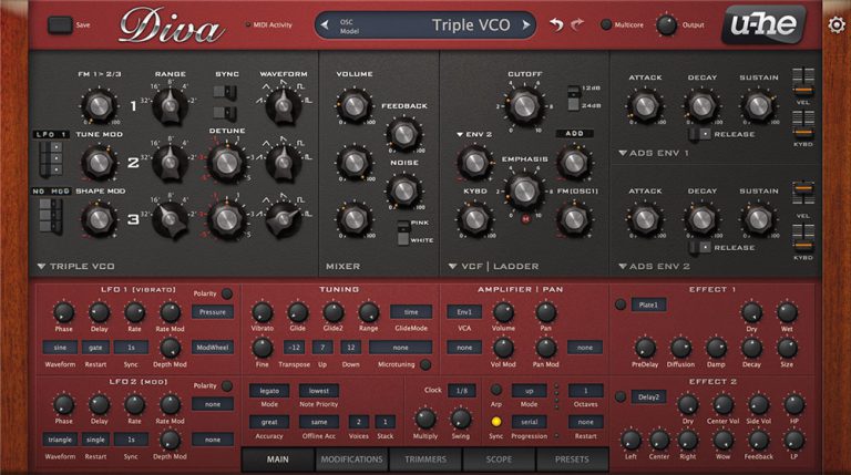 Heckmann Audio – u-he Diva v1.4.8 VSTi, VST3i, AAX, CLAP, AU WIN.OSX x86 x64