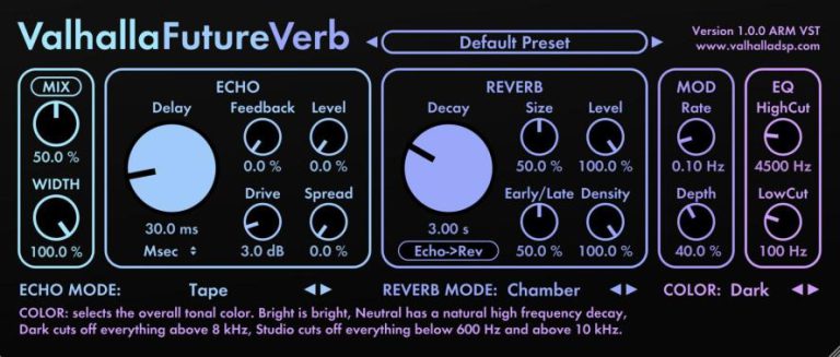 Valhalla DSP – Valhalla FutureVerb v1.0.0.8 VST, VST3, AAX x64