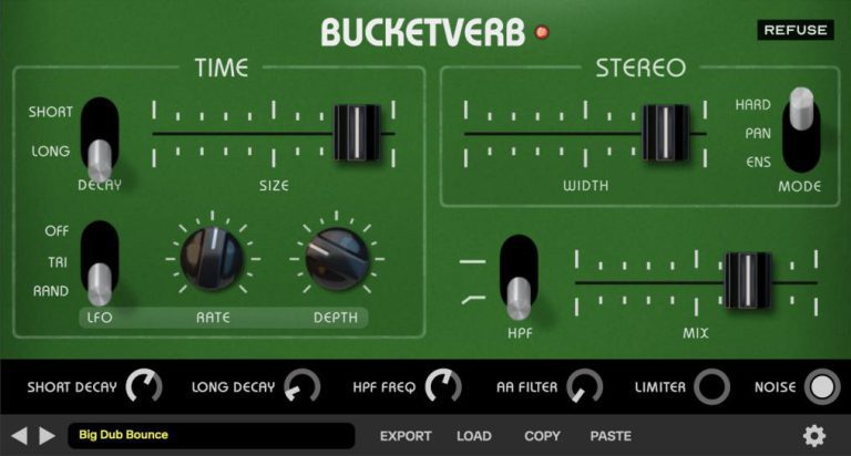 ReFuse Software – Bucketverb v1.3.0.1 VST3, AAX x64